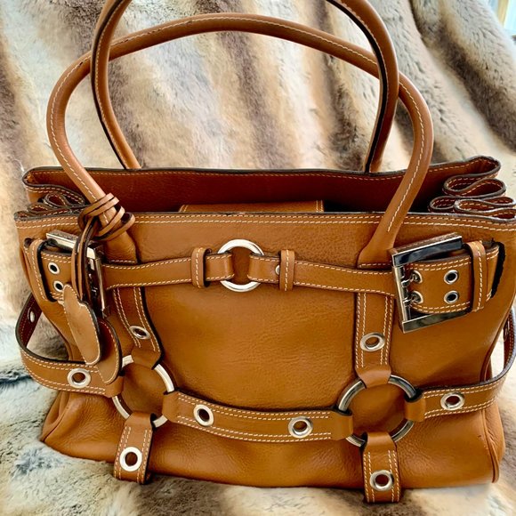 LUELLA COGNAC PEBBLE LEATHER SATCHEL - Picture 3 of 8